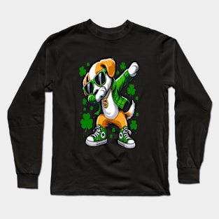 St. Patrick's Day funny Dog Dabbing Long Sleeve T-Shirt